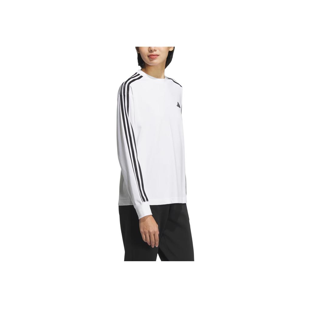 Adidas Essentials Plus Casual Versatile Simple Comfortable Long Sleeve Drop Shoulder T-Shirt Women Tops White JW4496