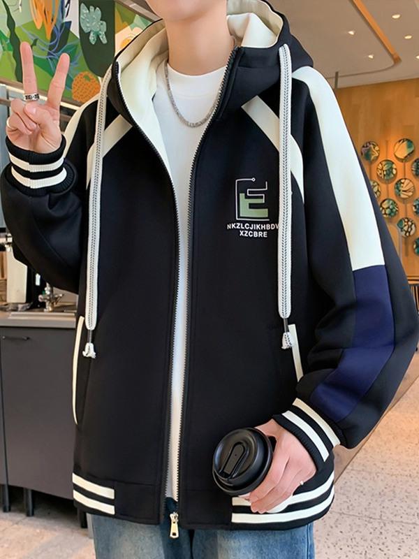 Trendig huvtröja för män: Lös casual sweatshirt för vår/höst, mångsidig långärmad topp