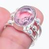 Natural Pink Kunzite Gemstone 925 Sterling Silver Jewelry Ring Size 7 AR-16064