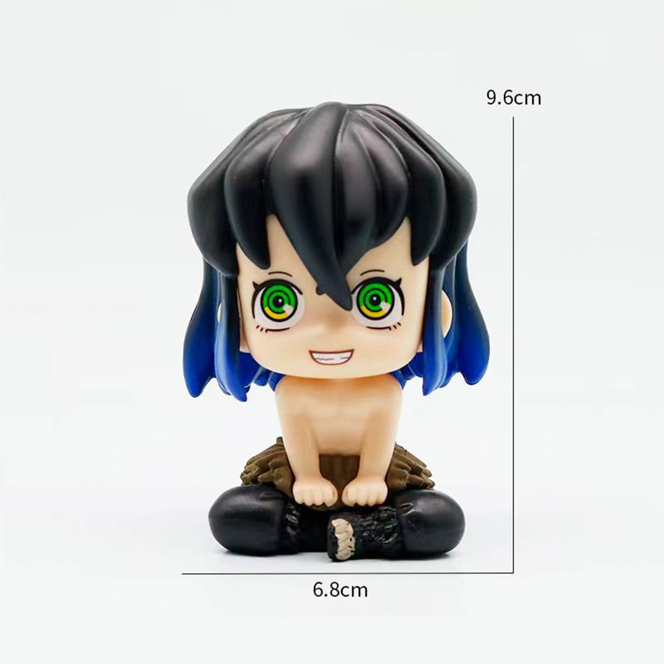 10cm Demon Slayer: Kimetsu no Yaiba 8PCS Suit Q-version Anime Handmade Action Figures Desktop Case Decoration Ornament Gift