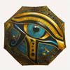 Goldenes Auge des Horus - Altägyptisches Symbol Regenschirm, Tragbarer 3-Fach-Regenschirm für Damen & Herren, Weihnachtsgeschenk ES216