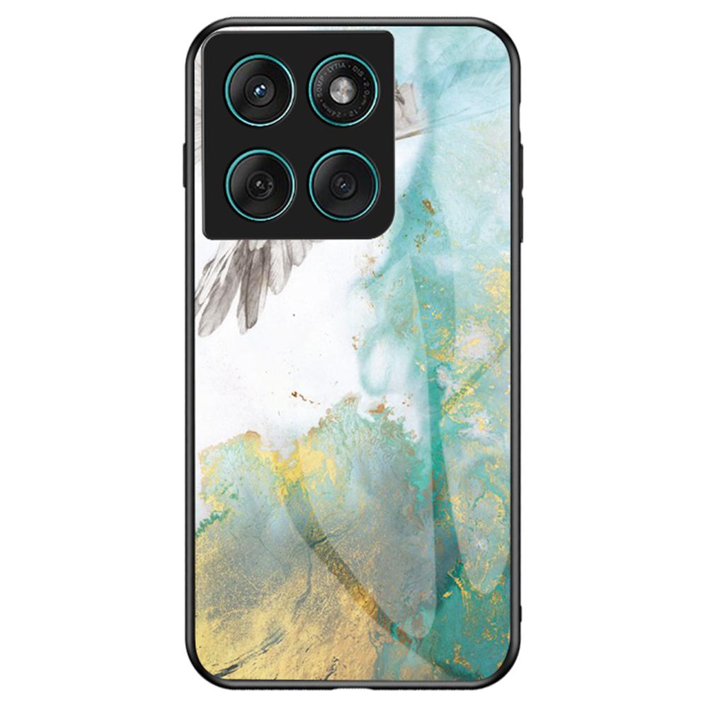 

For Motorola Edge 60 Fusion 5G/Edge 60 5G Case Marble Pattern Tempered Glass+PC+TPU Protective Phone Cover B