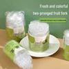 ZISIZ Disposable Bamboo Pattern Fruit Forks