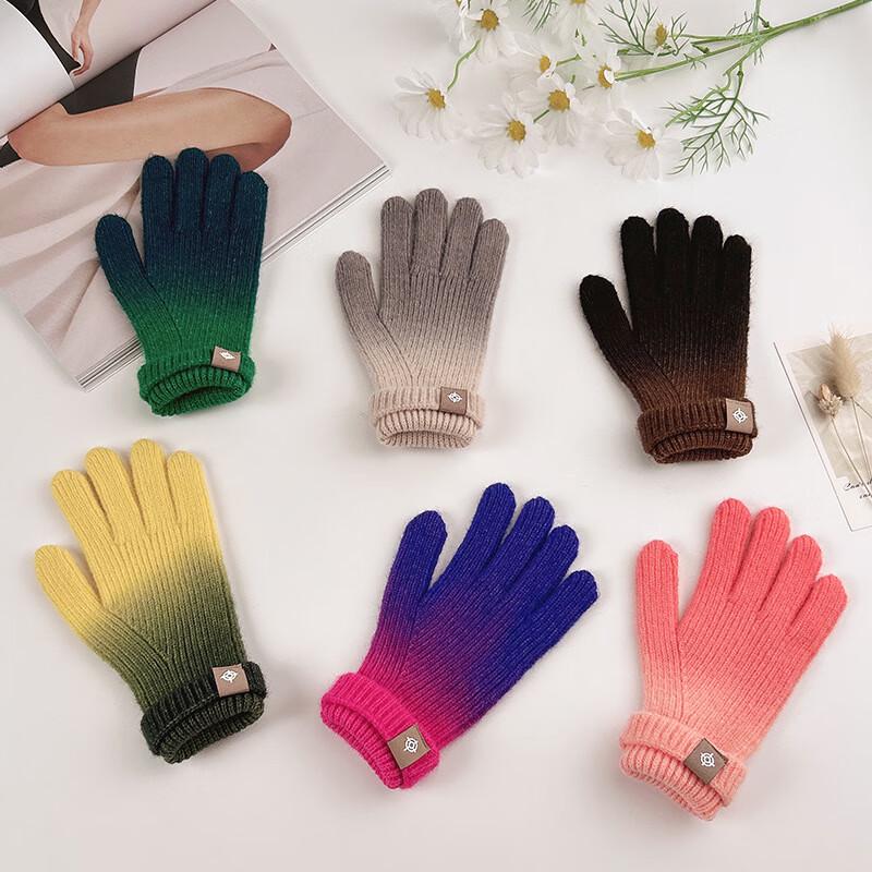 

Три Дельфина LIU Радужный Градиент Вязаные Митенки One Size