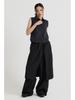 Beidipi Cotton Elastic Skirt Pants, Black