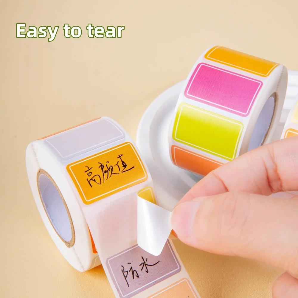 Colored Labels Stickers 500PCS Moving Box Labels Removable Rectangle Moving Labels Stickers Adhesive Solid Colors Tags