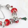 Antique Silver Christmas Bell Ornament Bracelet with DIY Glass Beads