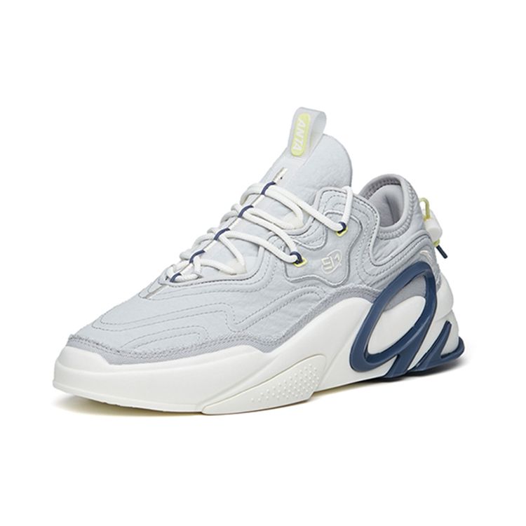 Anta AT91 Uomo Retro Trendy Casual Scarpe da Papà Grigio Chiaro Bianco Sporco Blu 112218072-6