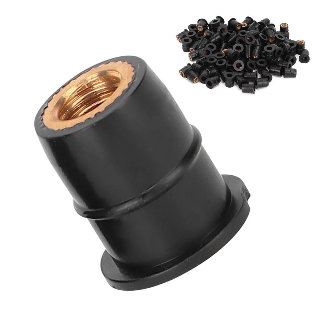 100PCS Well Nut M6x0.8mm Rubber Modification for Motorcycle ATV Windscreens Body
