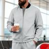 Men's Casual Bomber Jacket Full Zip Lightweight Stand Collar Contrast Trim Sports Coat