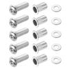 Uxcell 1/4-20 Rivet Nuts and Bolts, 3/4" Button Head Socket Cap Bolts with 1/4-20 Flat Washers, Threaded Stainless Steel 304, 80-Pack