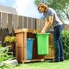 Garden Shed, Wooden, 74 x 43 x 88 cm, 2 Doors, Asphalt Roof, Natural