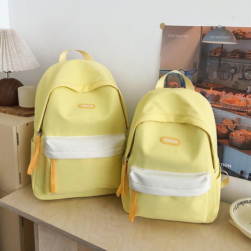 Middle School Student Contrast Color Schoolbag Women's Computer Backpack Lightweight Backpack