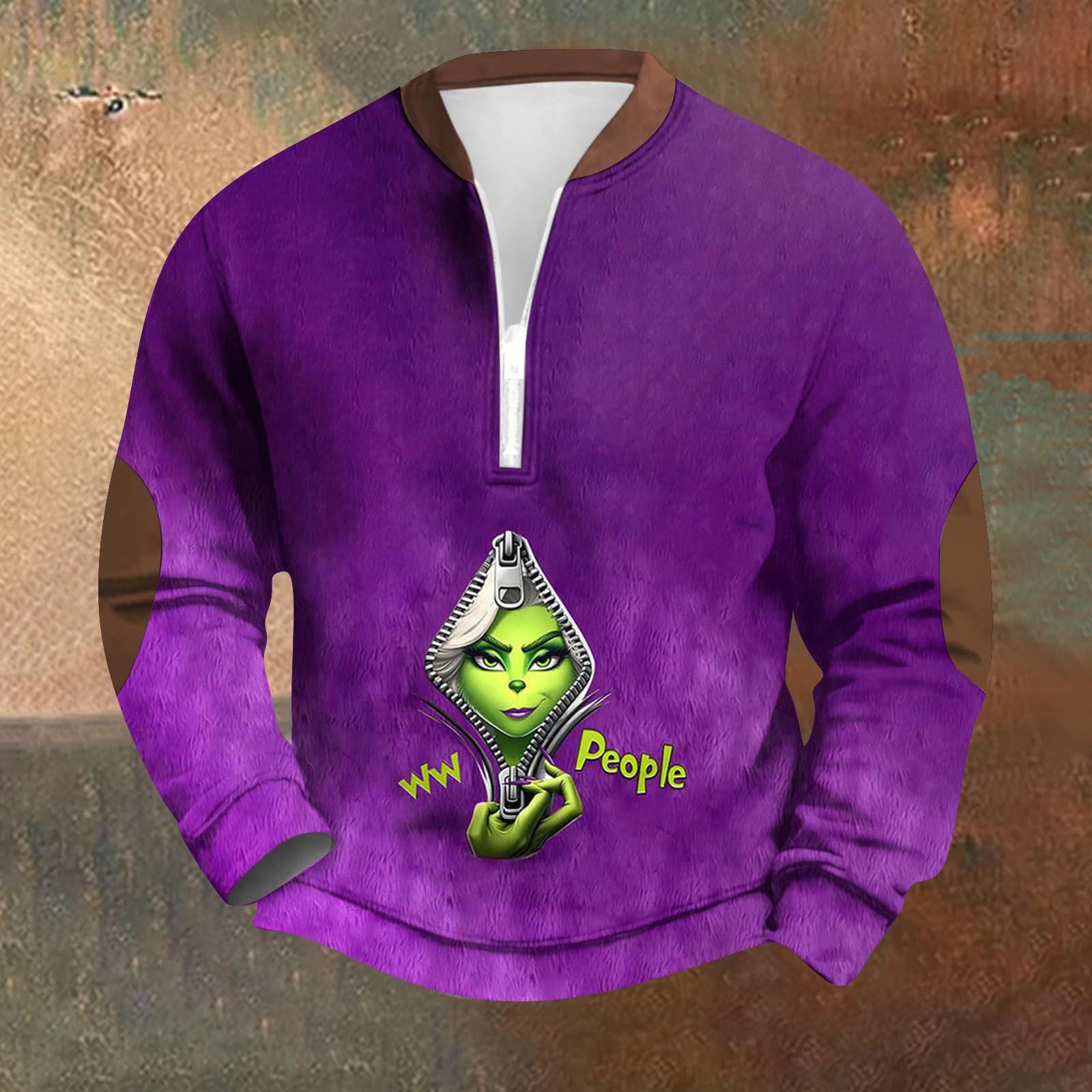 

Мужская спортивная толстовка с длинным рукавом на молнии для активного отдыха M фиолетовый