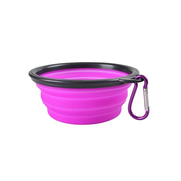 Dog Folding Bowl Portable Dog Travel Pet Food Water Bowl for Outdoor Walking Silicone Cat Dog Food Water Bowl Lip GS03