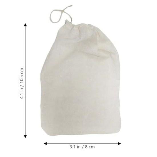Cotton Filter Bags Strainer Drawstring Type Strong Filtration 50 Pieces.
