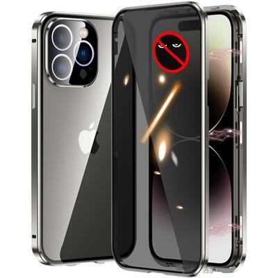 Magnetic Double Sided Buckle Metal Bumper Privacy Anti-spy Case for IPhone 15 14 13 12 11 Pro Max Plus 15Pro IPhone15 Full Cover