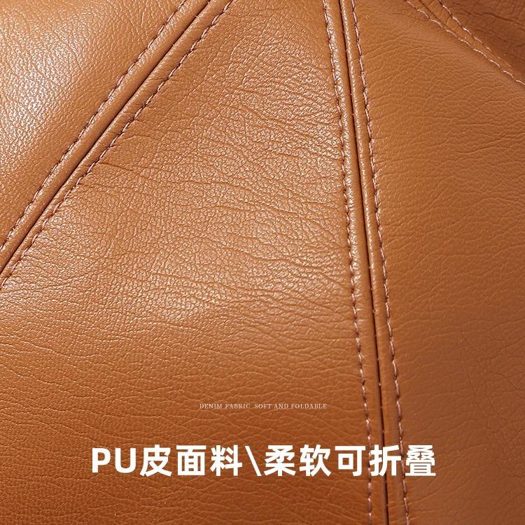 Pu Leather Octagonal Beret British Retro Painter Hat Female Autumn and Winter Tide Versatile Model