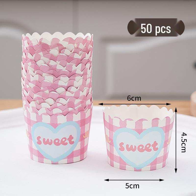 50 Hochtemperatur-Beständige Kraftpapier Muffin- & Chiffon-Kuchenförmchen - Lebensmittelqualität, Einweg, Runde Backförmchen