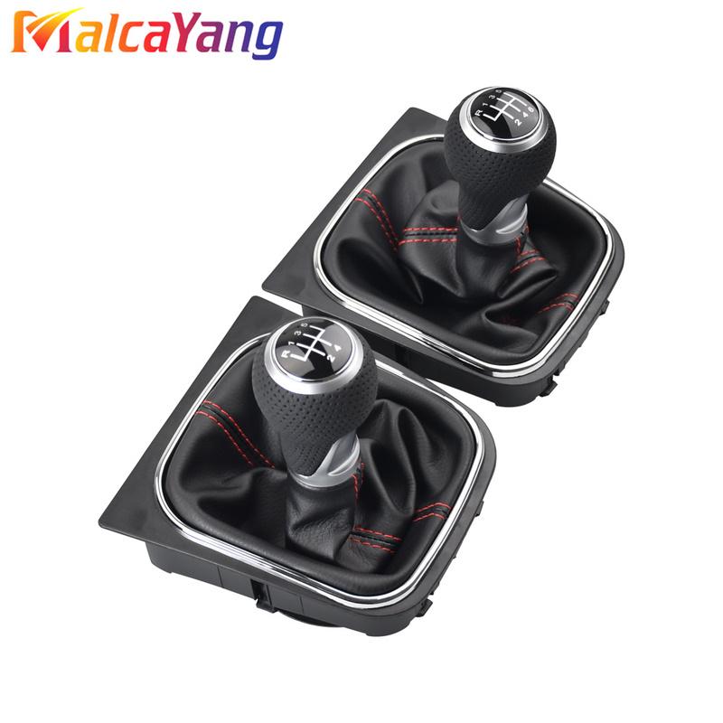 Pommeau de levier de vitesse de voiture Levier Stylo 5 6 Vitesses Soufflet de levier de vitesse Pour V-W Volkswagen Golf 5/6 MK5/6 Scirocco(2009) Octavie