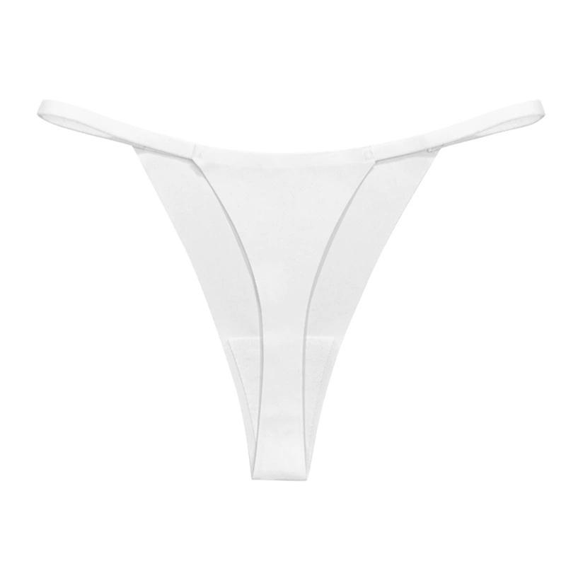 Women Solid Color Thong T-shaped Thin Strap Underpants