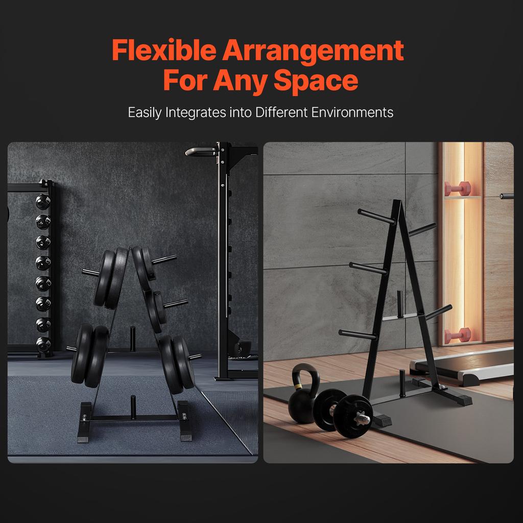 VEVOR Weight Plate Rack A Frame Weight Plate Tree for 1-Inch Weight Plates, Standard Weight Plate Tree, 500 Lbs Load Capacity