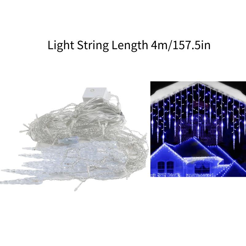 Led Christmas Icicle Lights Window Falling Rain Outdoor Garden Party Home Decor