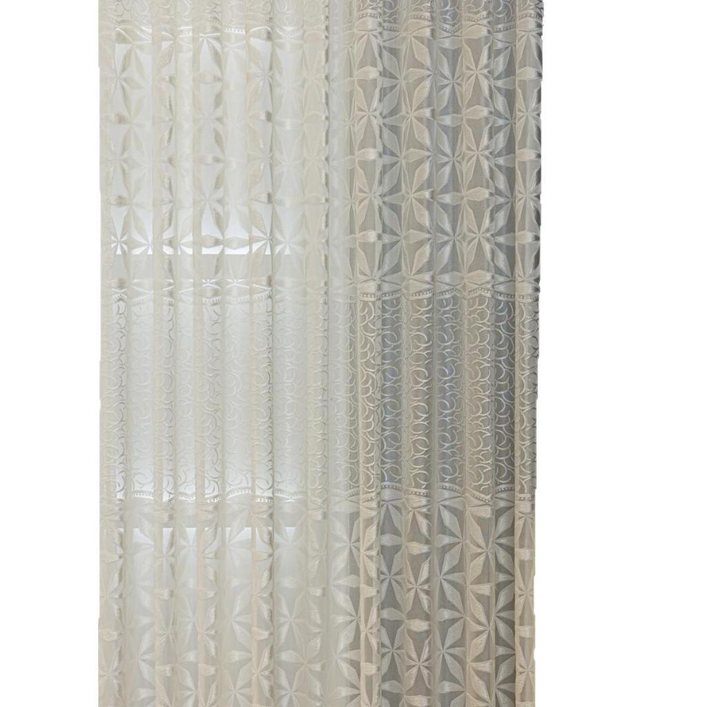 Cross-Border 3D Textured Jacquard White Sheer Curtain: Light, Breathable, Soft, and Easy-to-Install Versatile Sheer Curtain.