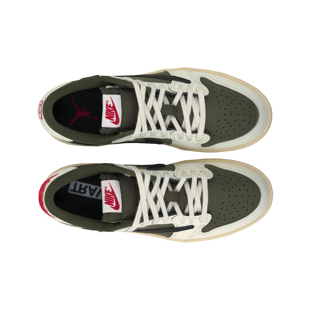 Travis Scott X Air Jordan 1 Retro Low OG SP PS Reverse Olive / Medium Olive Kids Sneakers Green Black Sail DO5442-200