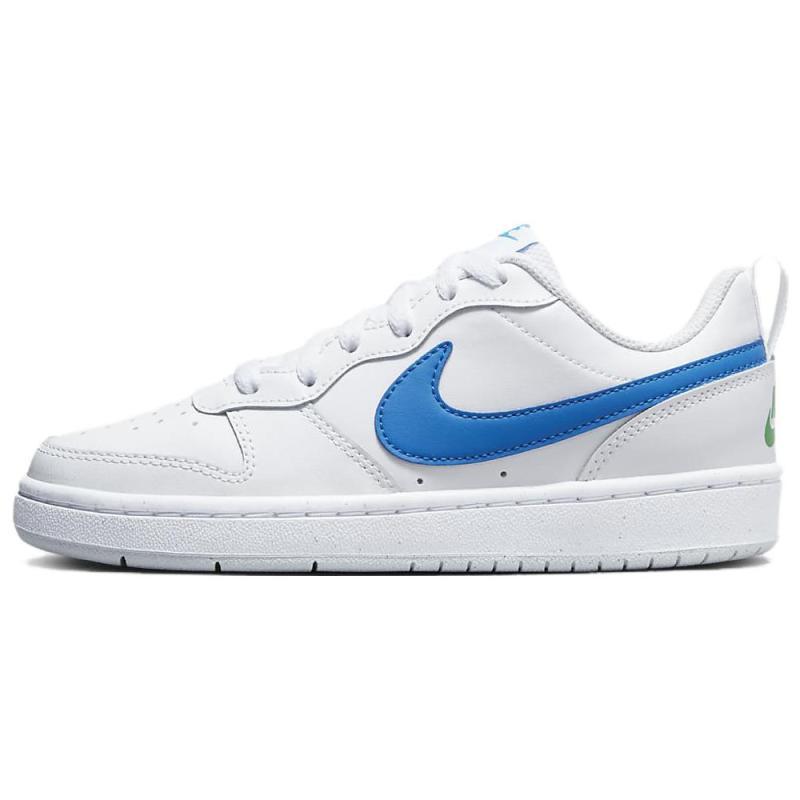

Nike Court Borough Low 2 White Blue Green GS Sneakers BQ5448-123 35.5