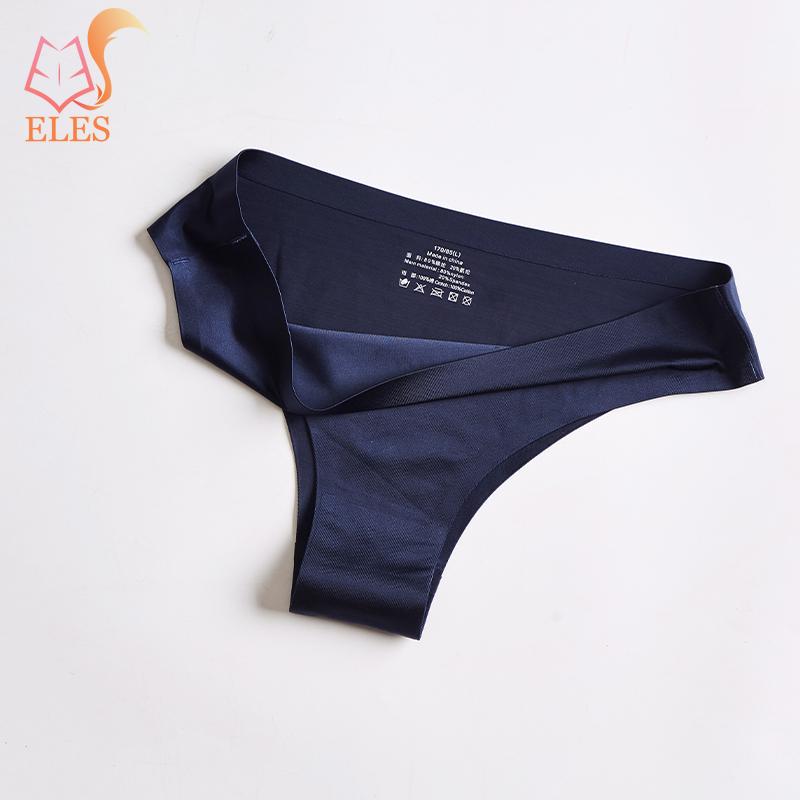 

Модные трусы для плавания, женские стринги из ледяного шелка, бесшовные сексуальные трусики, нижнее белье, плавки бикини, отдельные плавки M синий