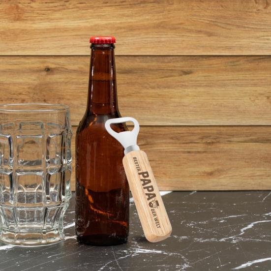 Engraved Beer Opener Wood Handle Beer Bottle Opener Handcrafted Father's Day Personalized Gift for Dad Grandpa