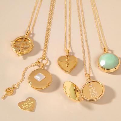 Round Fritillary Photo Box Necklace With Key Pendant Retro Tibetan Memory Light Luxury Necklace