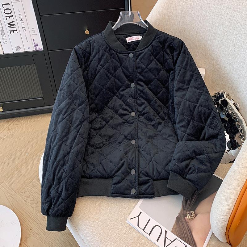 Cotton Jacket, Women, New Autumn and Winter Styles, Fashionable, Gold Velvet, Short Lightweight Jacket, Warm Jacket, Cotton Padded Jacket