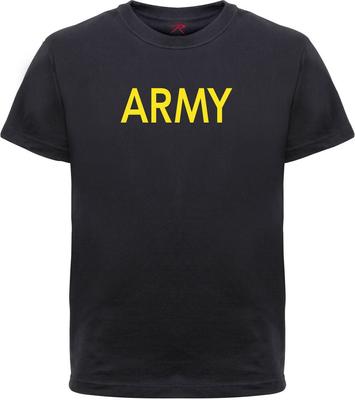 T-shirt d'entraînement physique de l'armée noire pour enfants