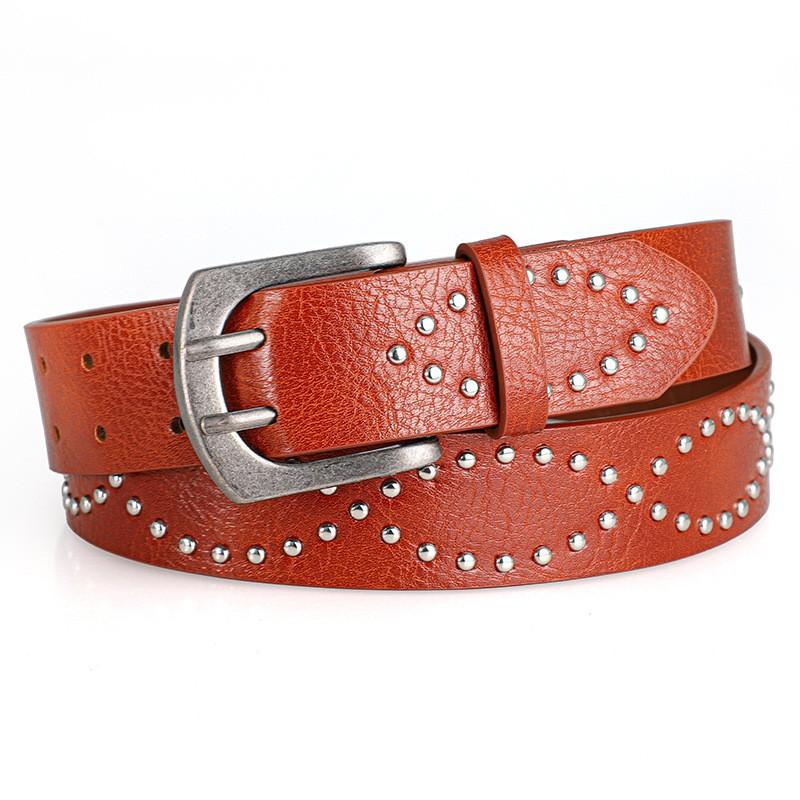 Vintage Punk-Stil Metallklauen-Perlen-Gürtel für Männer und Frauen, Legierungs-Nadelverschluss, Nieten-Gürtel, lässiger und vielseitiger Hosen gürtel