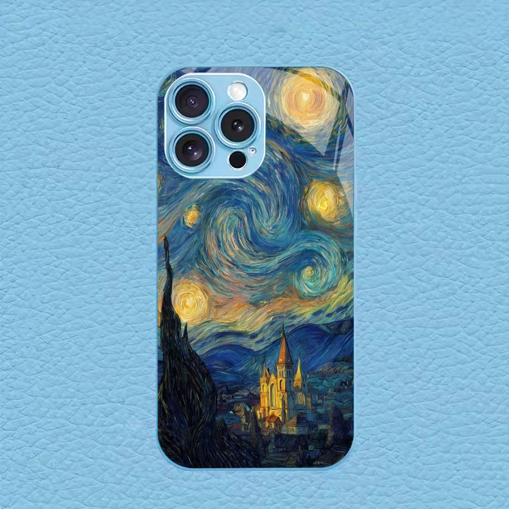 starry sky new Hot-selling protective case Phone Case Metallic paint Glass PhoneCase for iPhone 17 16 15 14 13 12 11pm Pro Plus