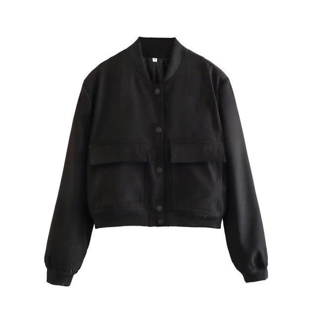 Fashion Women Bomber Jackets for 2026 Spring Antumn Female Long Sleeve Coats Ladies Big Pockets Jackets New Outerwear