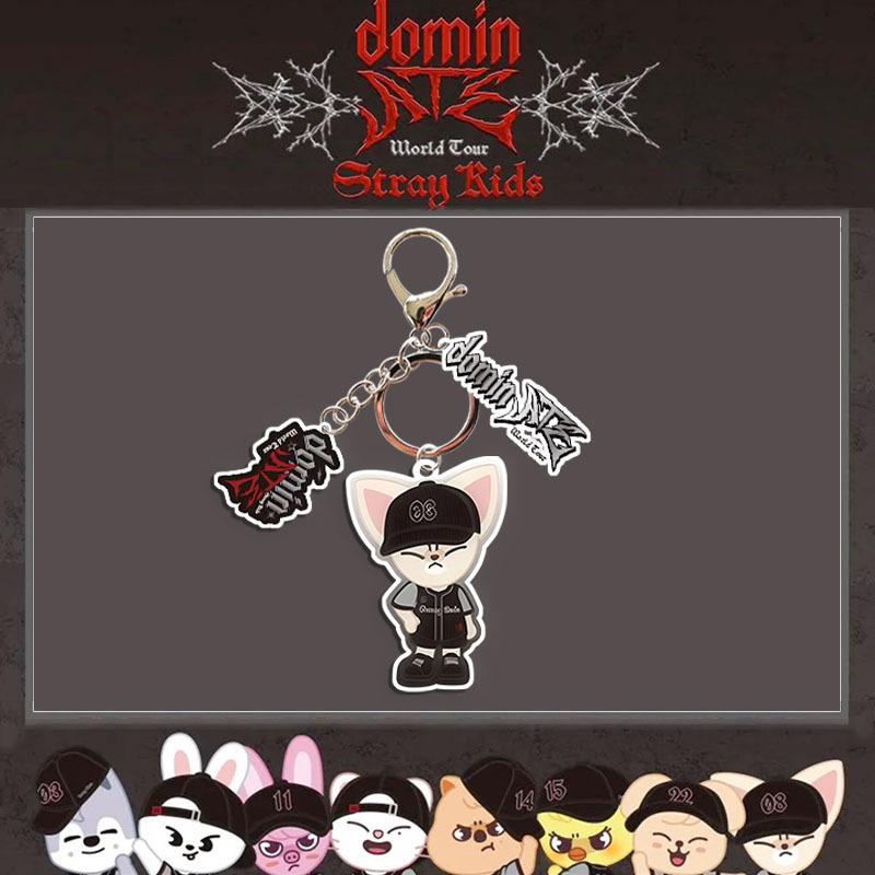Stray Kids SKZOO dominATE World Tour Acrylic Keychain Cute Cartoon Character Bag Charm Concert Merch Fan Collection Gift