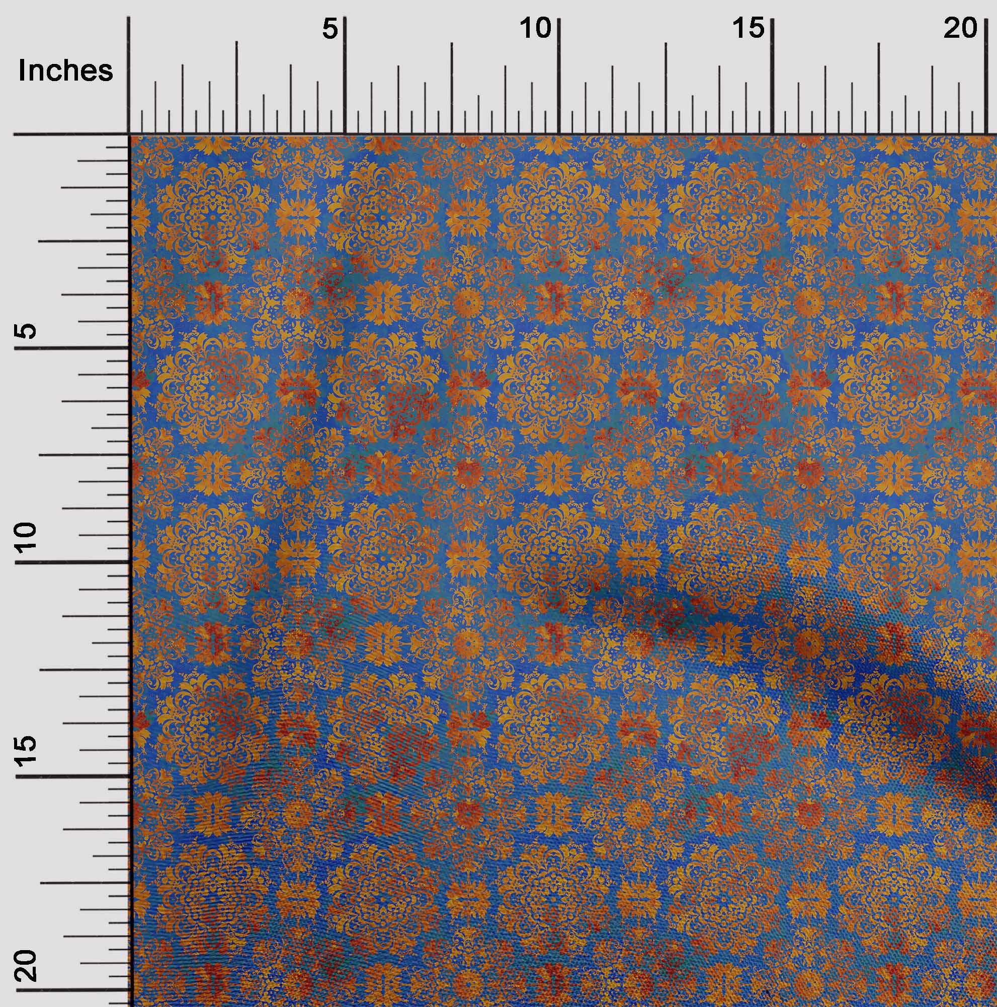 

oneOone Жоржет Віскоза Коричнева Тканина Батик Швейний матеріал Тканина з принтом у дворі шириною 42 дюйма - 42 Inch Wide - Viscose Chiffon чирок синього кольору