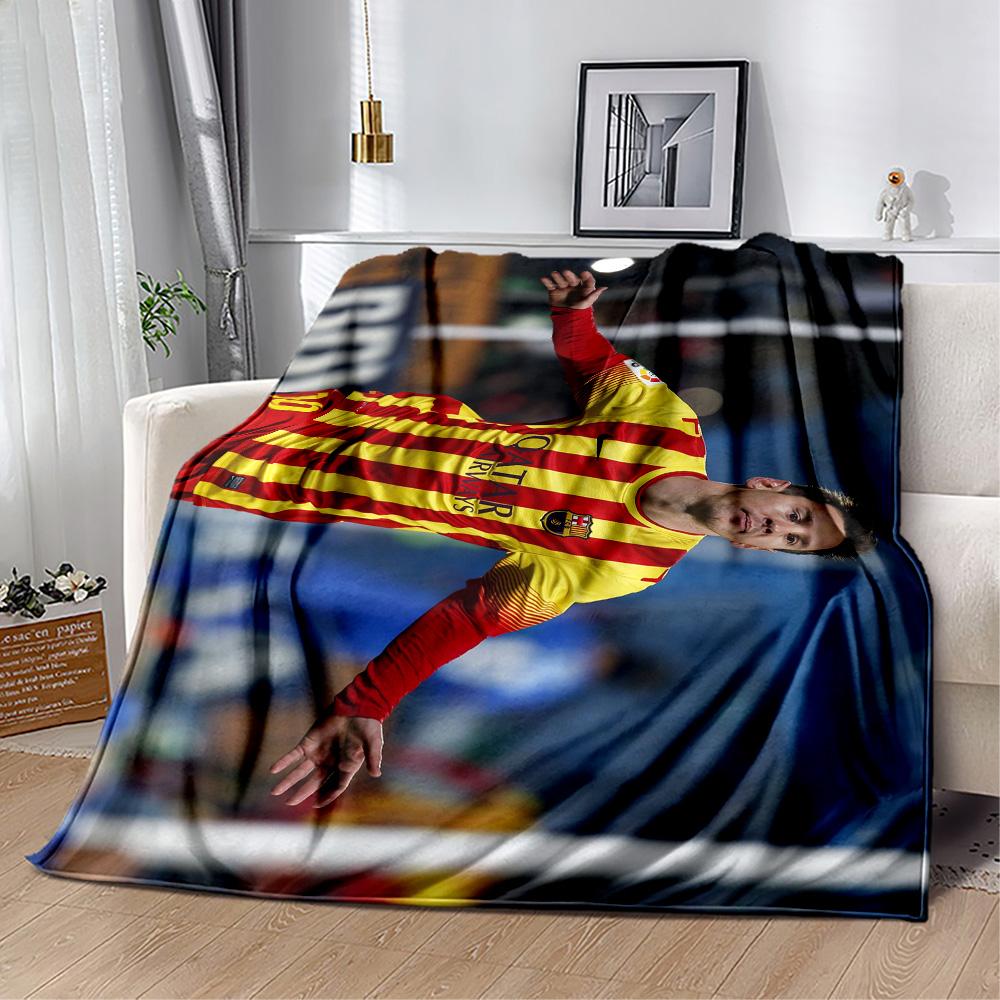 Messi Celebrates Victory Blanket Warmthful Decor Great for Office Chair Picnics Bedding All-Season Use Modern Style