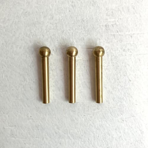 KEFU Brass Pin Hooks for Perforated Boards, Fits 5mm Holes, Pack of 5