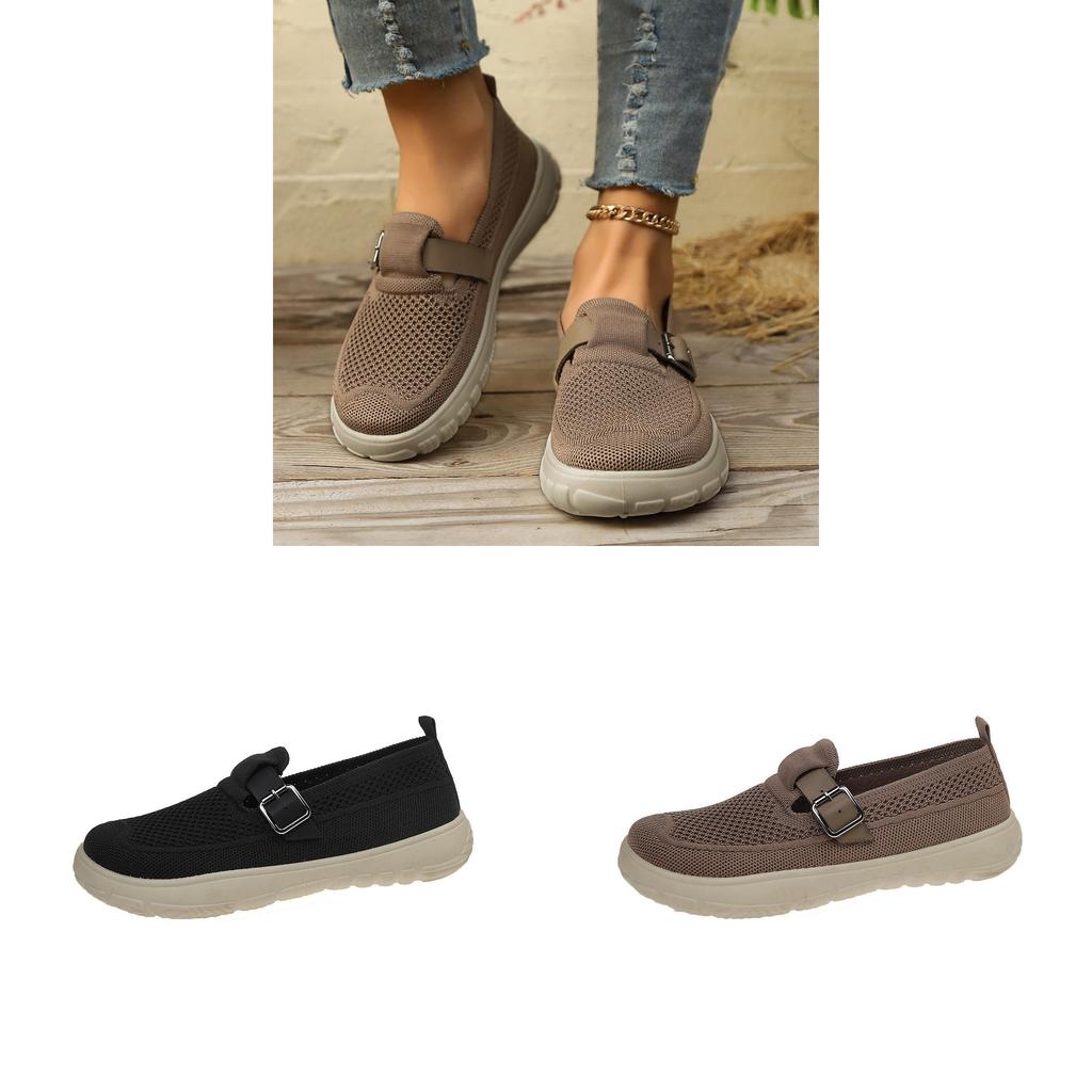 Fall Womens Canvas Casual Loafers With Rubber Sole And Low Heel For Daily Wear