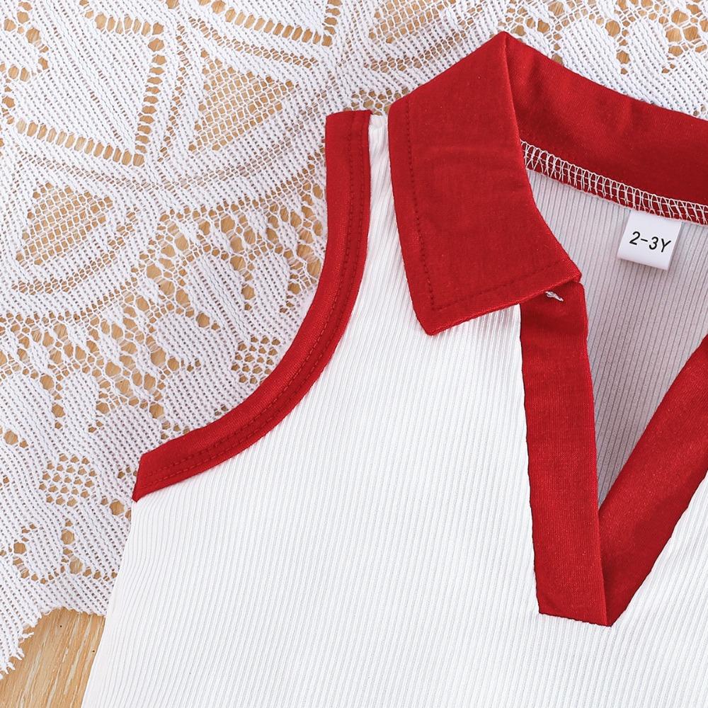 Dětské letní oblečení s krátkým rukávem Nové kojenecké dívčí tílko + kovbojský overal s krátkým rukávem Oblek pro dívky Módní oblek