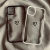 Cute Simple Love Heart Phone Case For iPhone 14 15 Pro Max 12 13 Mini 11 XR XS X 7 8 Plus INS Korea Shockproof Hard Cover Fundas