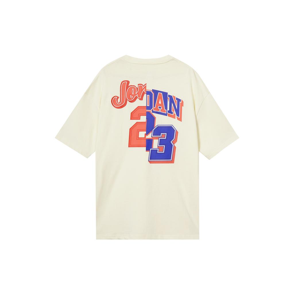 Jordan T Shirts Men's Beige Crew Neck Moderate FQ0359-113
