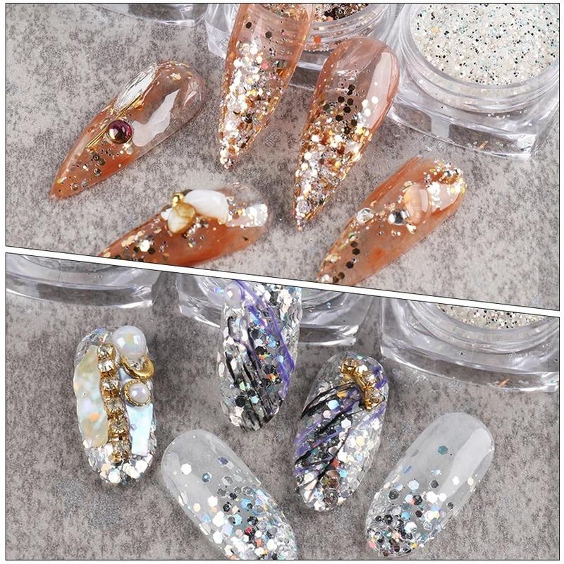 Mixed Color Nail Art Glitter Rhinestone Crystal Gems Jewelry Bead Manicure Decoration Accessories Nail Supplies For Professional