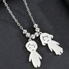 Stainless Steel Boy Girl Necklace Pendant Lover Necklace Choker Family Necklace  Lovers