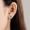 S925 Silver Pink Daisy Flower Stud Earrings For Lady S925 Jewelry Party Anniversary Trendy Gifts