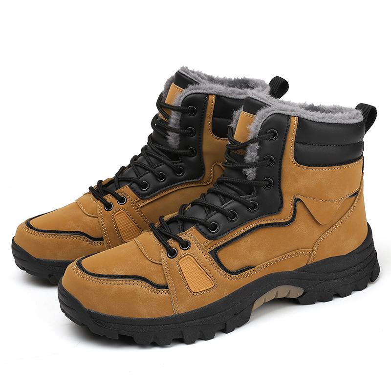 Pánské plyšové vysoké boty, velké velikosti, plyšové teplé ruské zimní boty, velikost 39-47